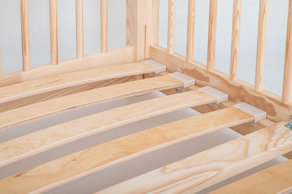 Lit Cabane Enfant avec Barrière en Bois Naturel