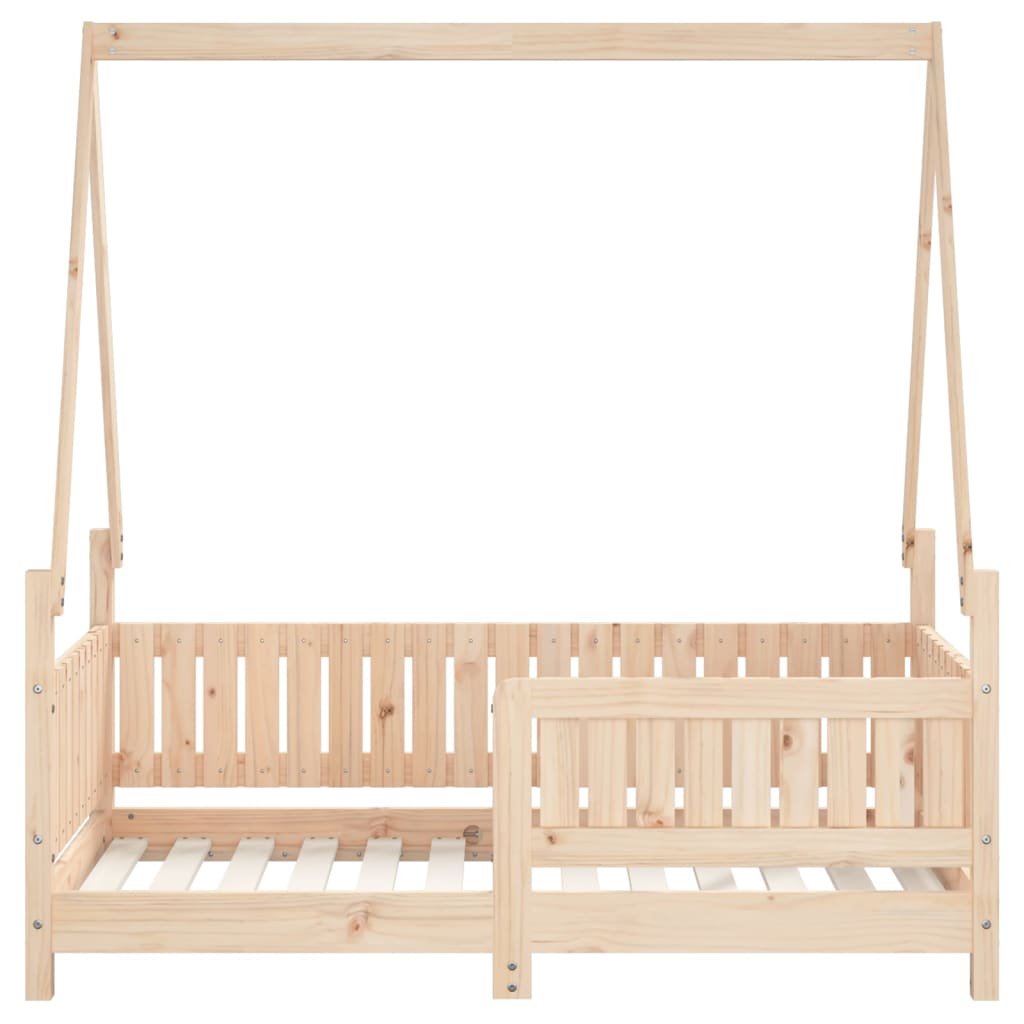 Lit Cabane Enfant en Bois de Pin Massif avec Barrière