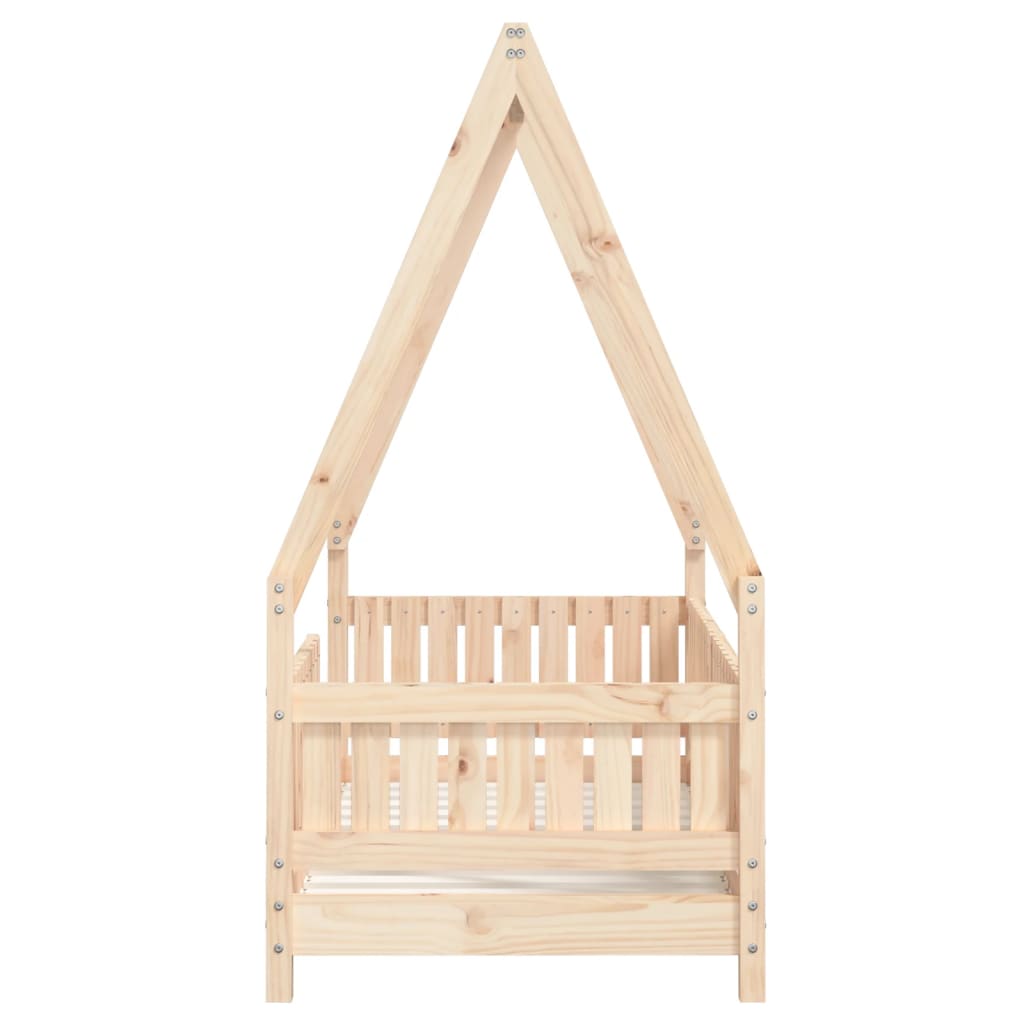 Lit Cabane Enfant en Bois de Pin Massif avec Barrière