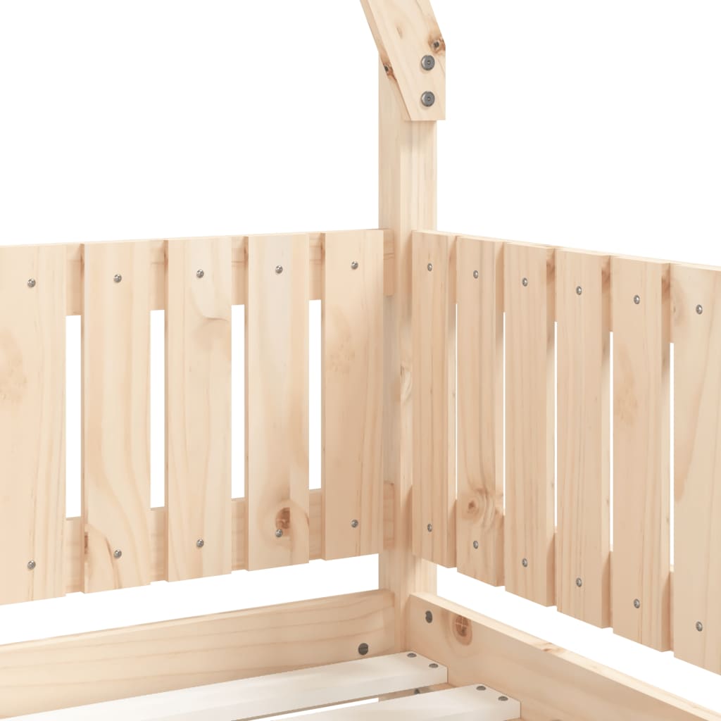 Lit Cabane Enfant en Bois de Pin Massif avec Barrière