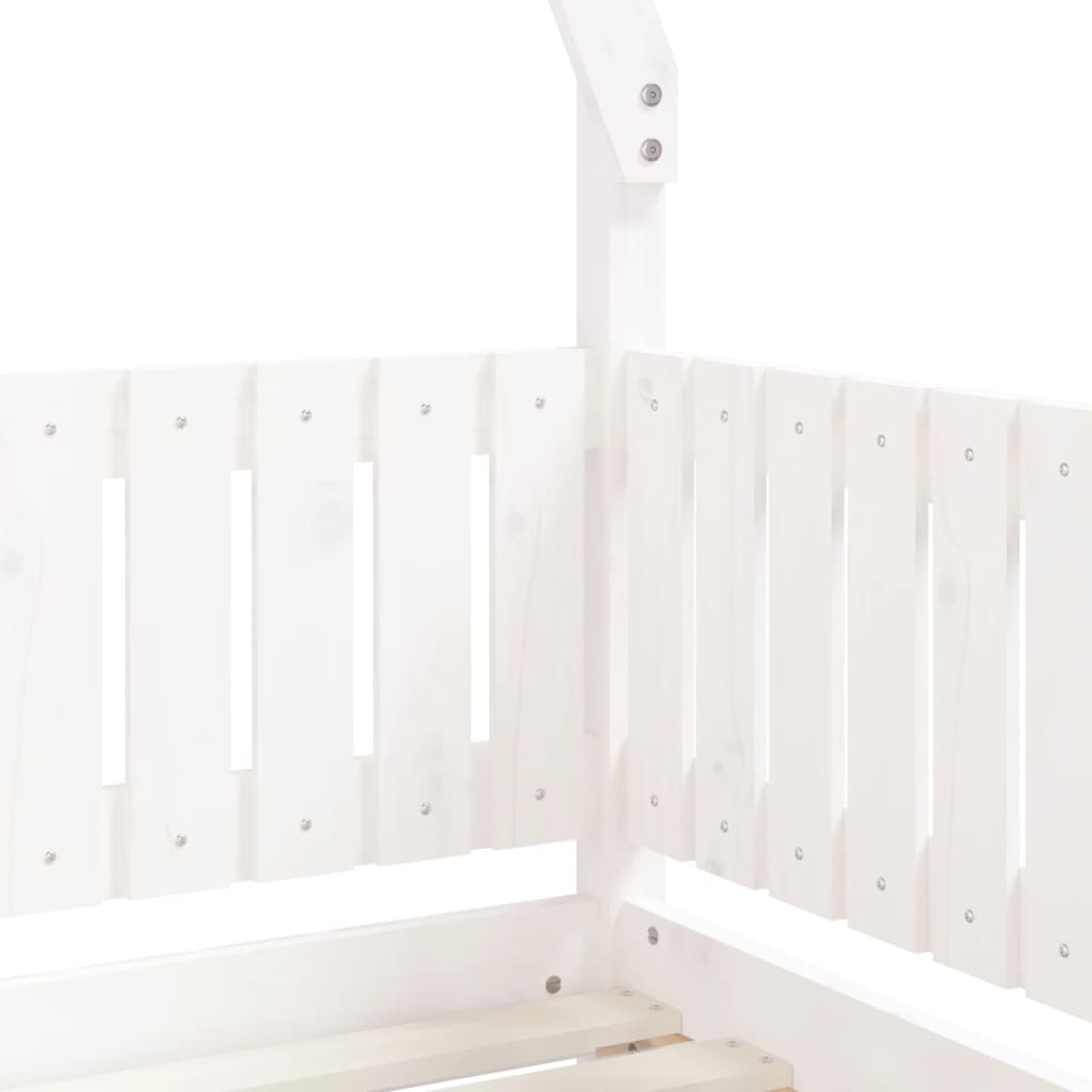 Lit Cabane Enfant en Bois de Pin Massif avec Barrière