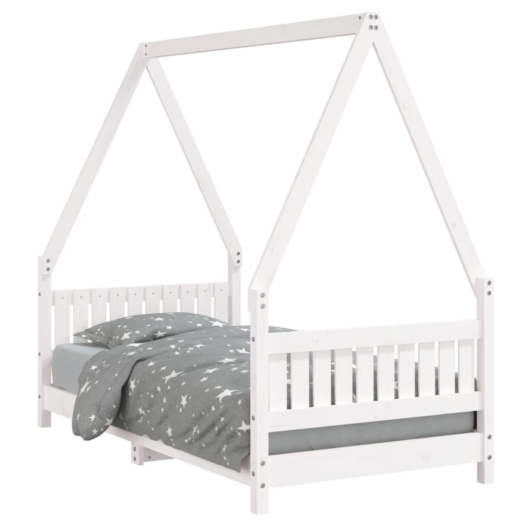 Lit Cabane Enfant en Bois de Pin Massif avec Barrière